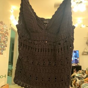 Black crochet top